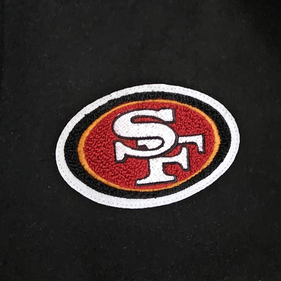 Jeff Hamilton San Francisco 49ers Vegan Varsity Jacket Mens Size Medium - Picture 3 of 5